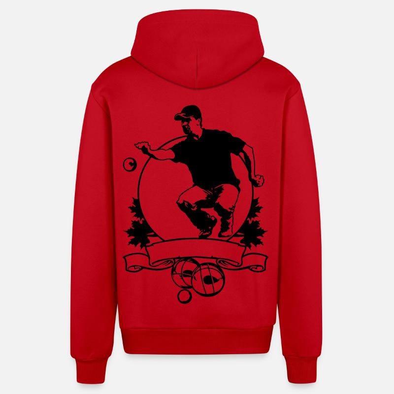 Blason pétanque flex - Veste à capuche bio décontractée fabriquée en UE - rouge