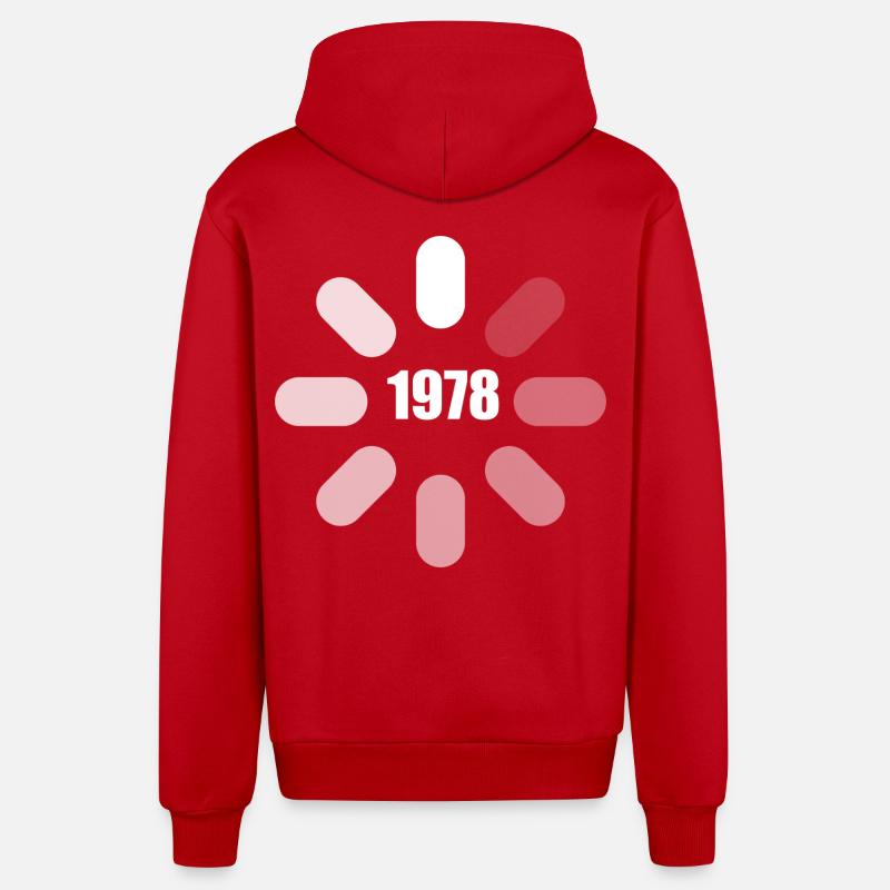 Anniversaire 1978 Idées d’anniversaire 1978  - Veste à capuche bio décontractée fabriquée en UE - rouge