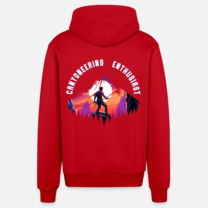 Passionné de canyoning - Veste à capuche bio décontractée fabriquée en UE - rouge