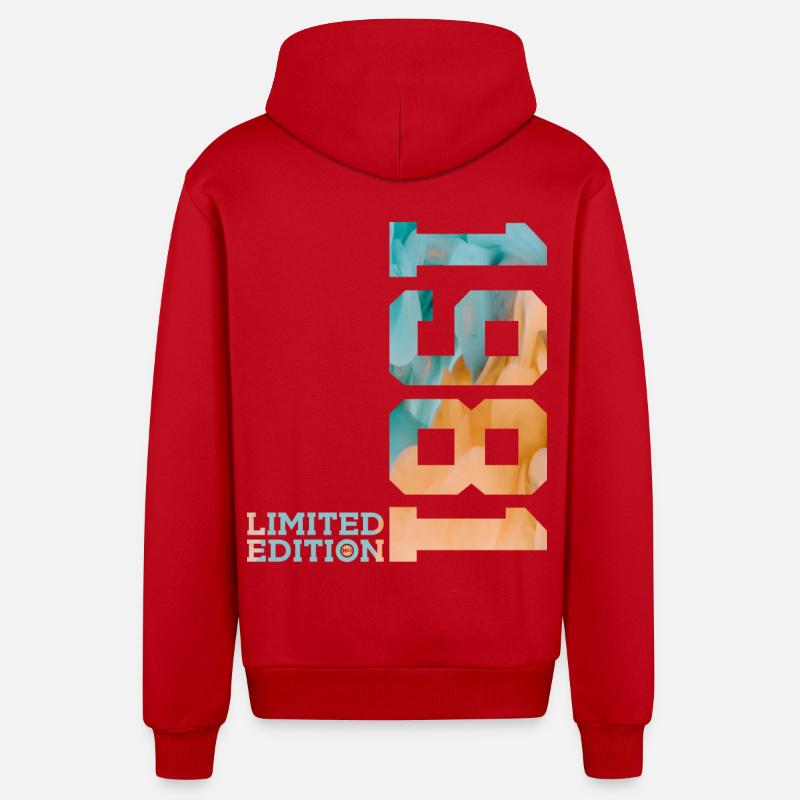 45E ANNIVERSAIRE ÉDITION LIMITÉE 1981 - Veste à capuche bio décontractée fabriquée en UE - rouge