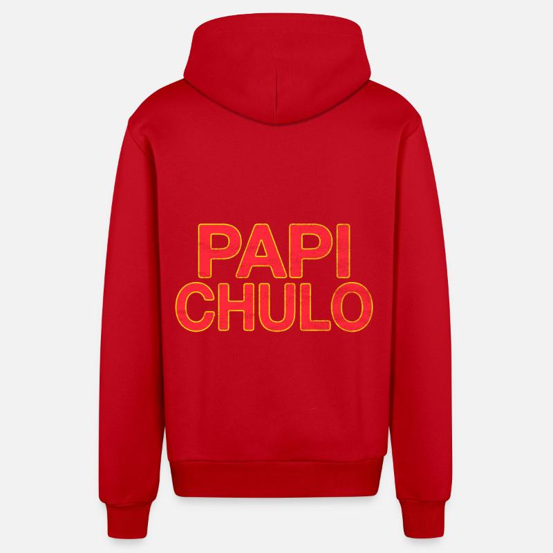 Papi Chulo - Veste à capuche bio décontractée fabriquée en UE - rouge