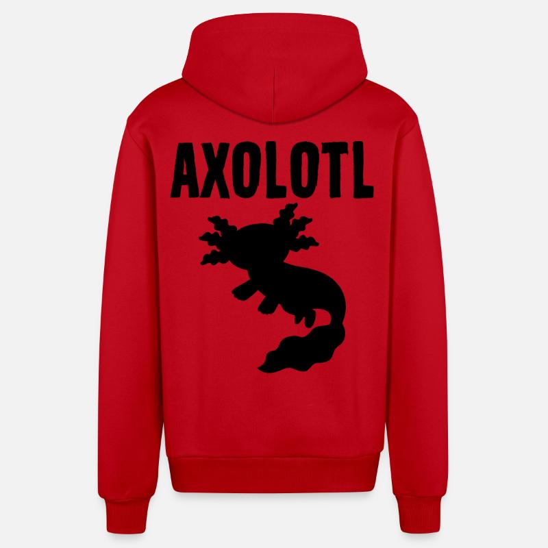 axolotl - Veste à capuche bio décontractée fabriquée en UE - rouge