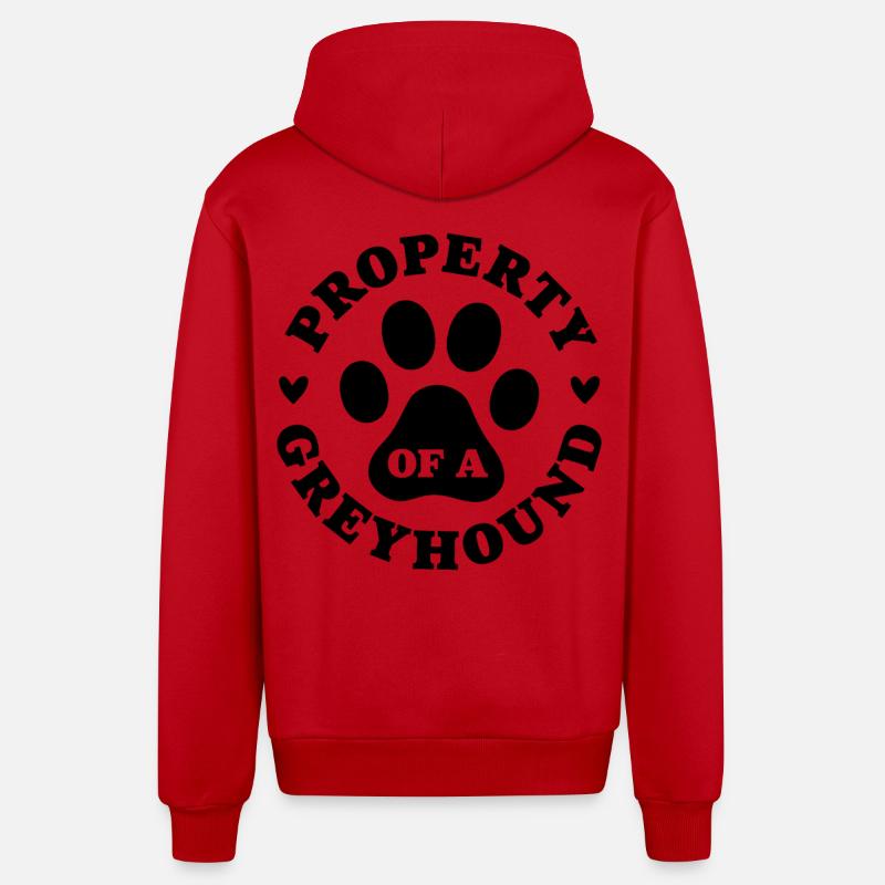 Eigentum eines Windhundes - Organic Relaxed Kapuzenjacke Made in EU - Rot