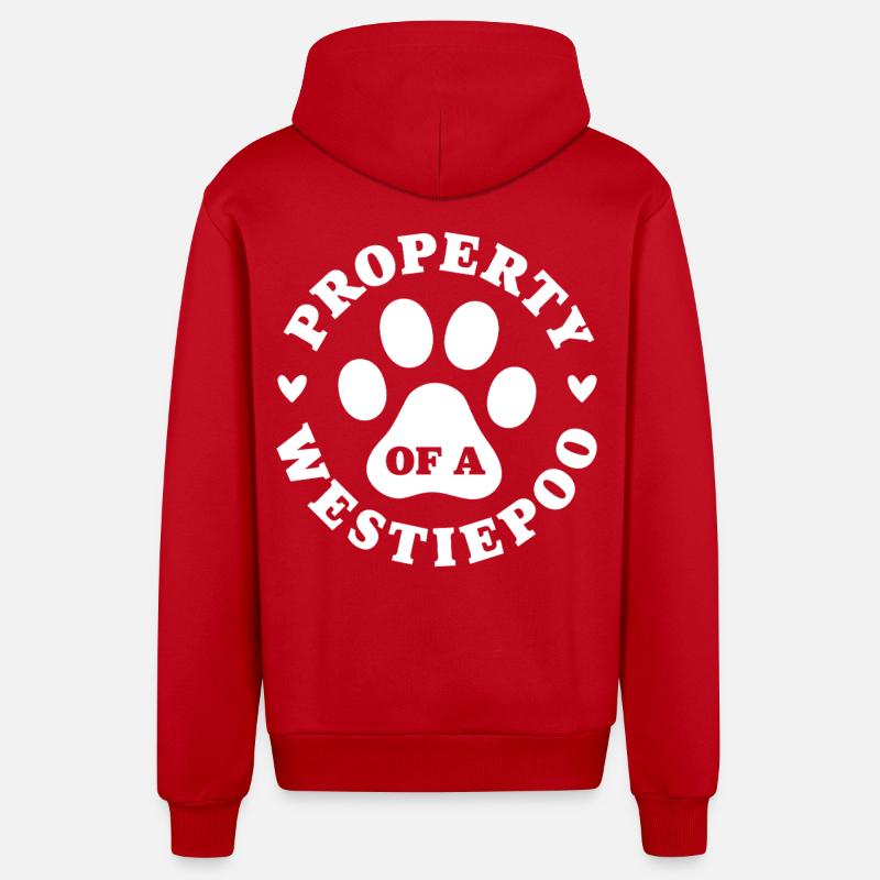 Eigentum eines Westiepoo - Organic Relaxed Kapuzenjacke Made in EU - Rot