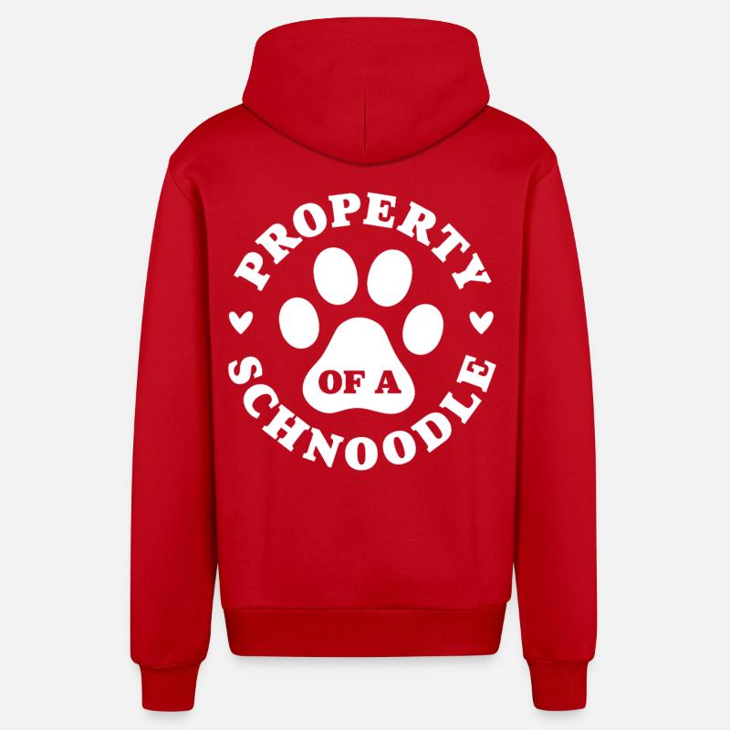 Propriété d’un Schnoodle - Veste à capuche bio décontractée fabriquée en UE - rouge