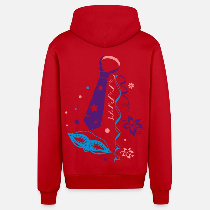 Carnaval, cravate, carnaval - Veste à capuche bio décontractée fabriquée en UE - rouge