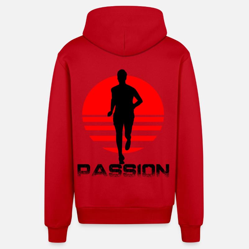 Runner - Veste à capuche bio décontractée fabriquée en UE - rouge