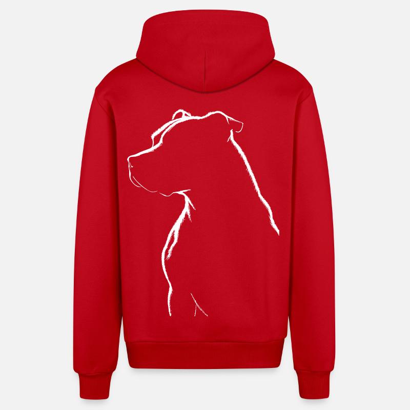 Pitbull Silhouett - Veste à capuche bio décontractée fabriquée en UE - rouge