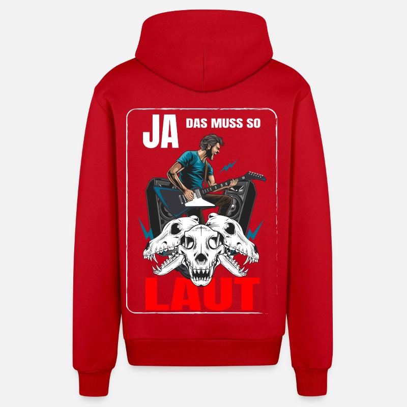 Ja das muss so Laut - Veste à capuche bio décontractée fabriquée en UE - rouge