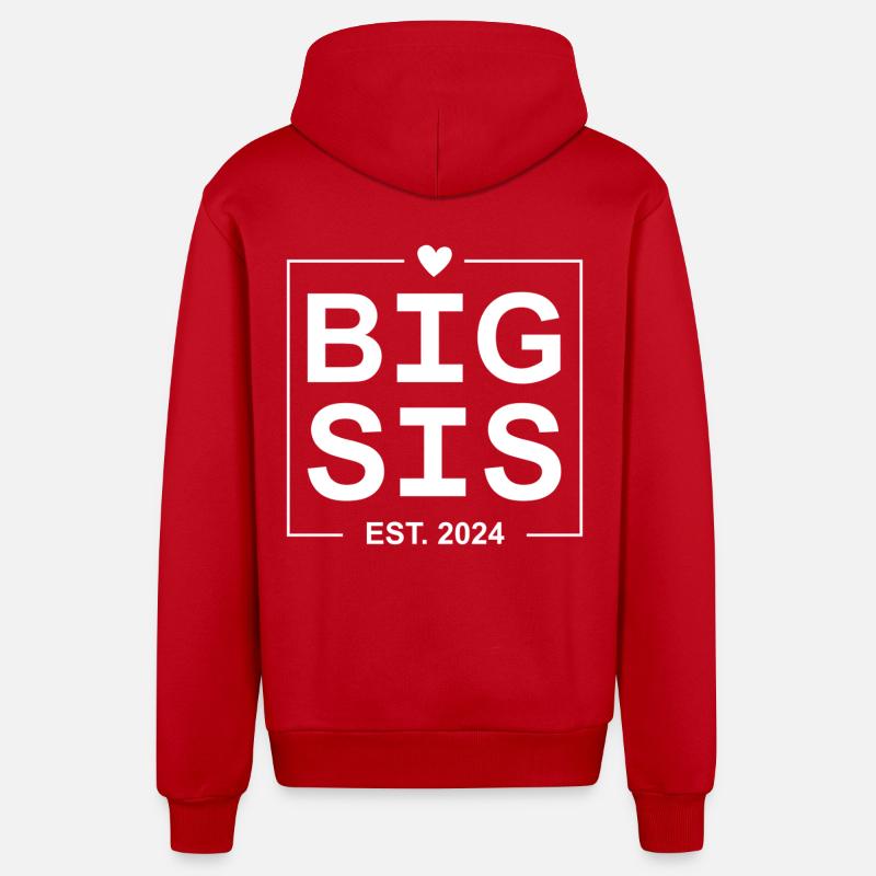 Grande Sœur Est 2024 - Veste à capuche bio décontractée fabriquée en UE - rouge