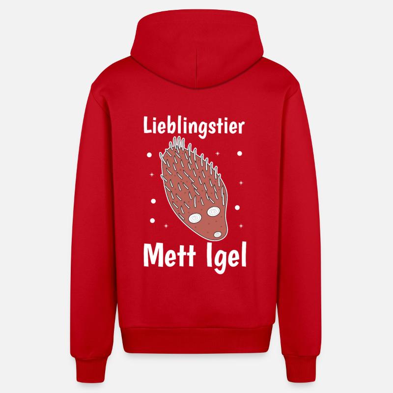 Lieblingstier Mettigel Fleischesser Fleischfresser - Organic Relaxed Kapuzenjacke Made in EU - Rot