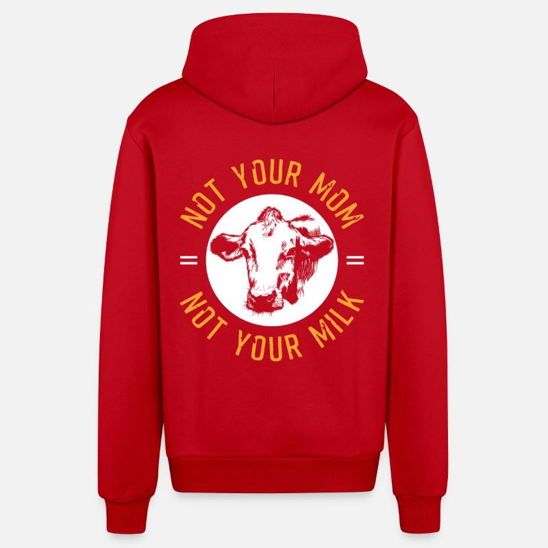 Kuh Mutter Geschenkidee - Organic Relaxed Kapuzenjacke Made in EU - Rot