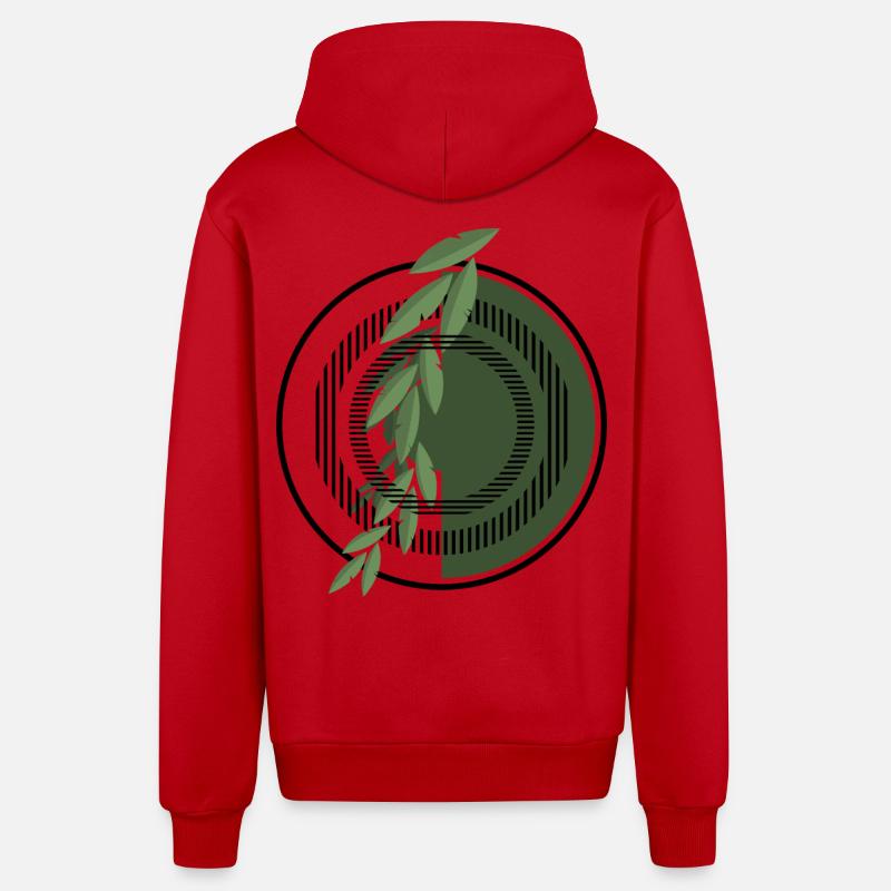 boho1 - Veste à capuche bio décontractée fabriquée en UE - rouge