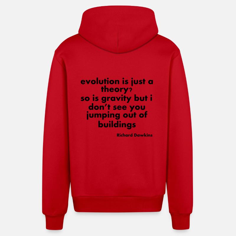 citations d'évolution - Veste à capuche bio décontractée fabriquée en UE - rouge