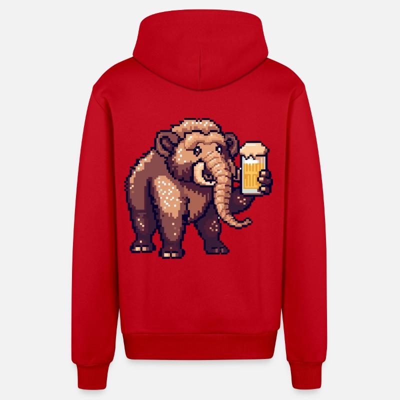 Bière Mammut Pixel - Veste à capuche bio décontractée fabriquée en UE - rouge