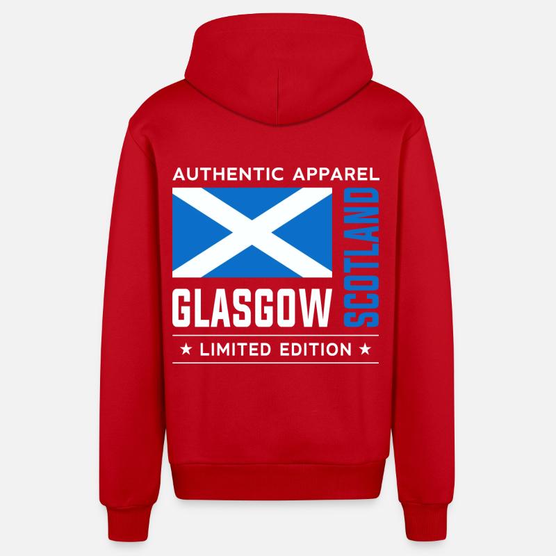 Glasgow - Veste à capuche bio décontractée fabriquée en UE - rouge