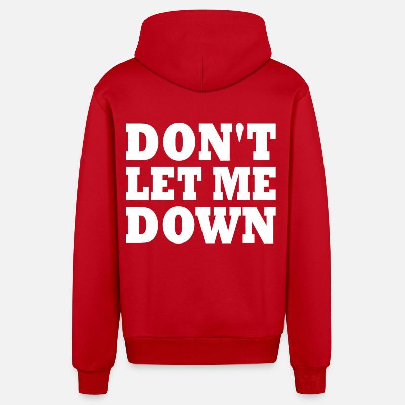 Don't let me down - Organic Relaxed Hooded Jacket Made in EU - red