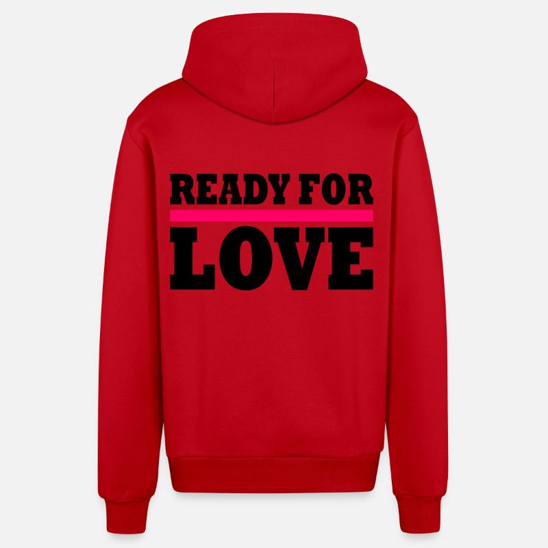 Ready for love - Organic Relaxed Kapuzenjacke Made in EU - Rot
