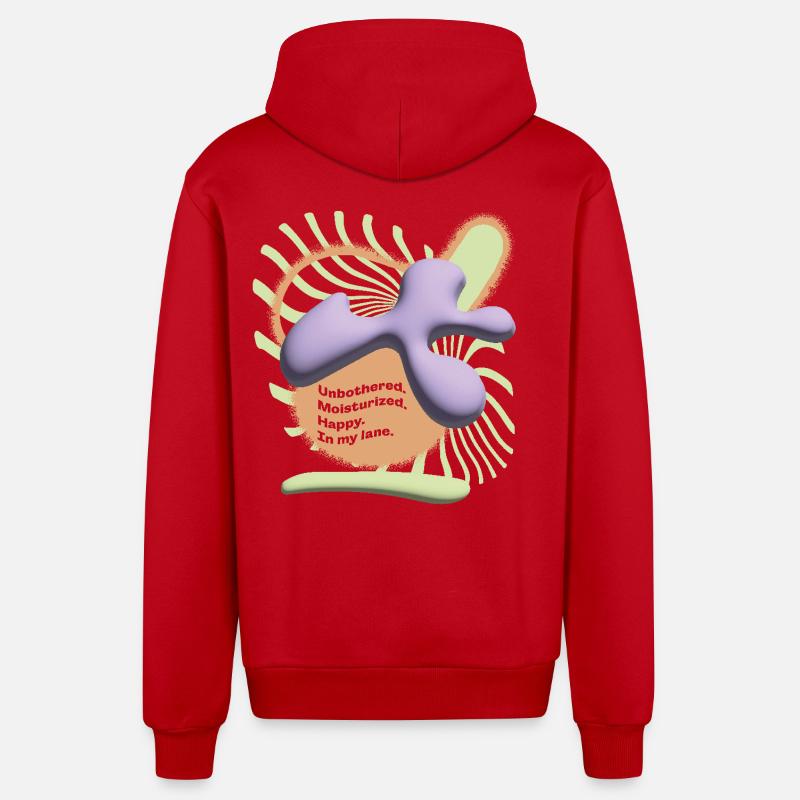 T-shirt 3D Bubble Statement - Veste à capuche bio décontractée fabriquée en UE - rouge