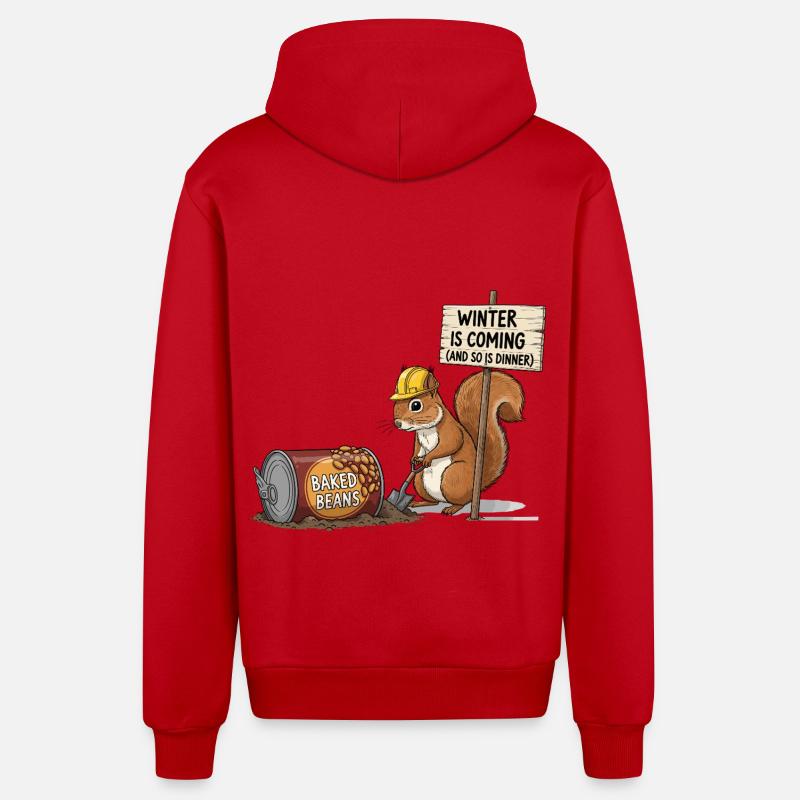 Cooles Eichhörnchen - Organic Relaxed Kapuzenjacke Made in EU - Rot