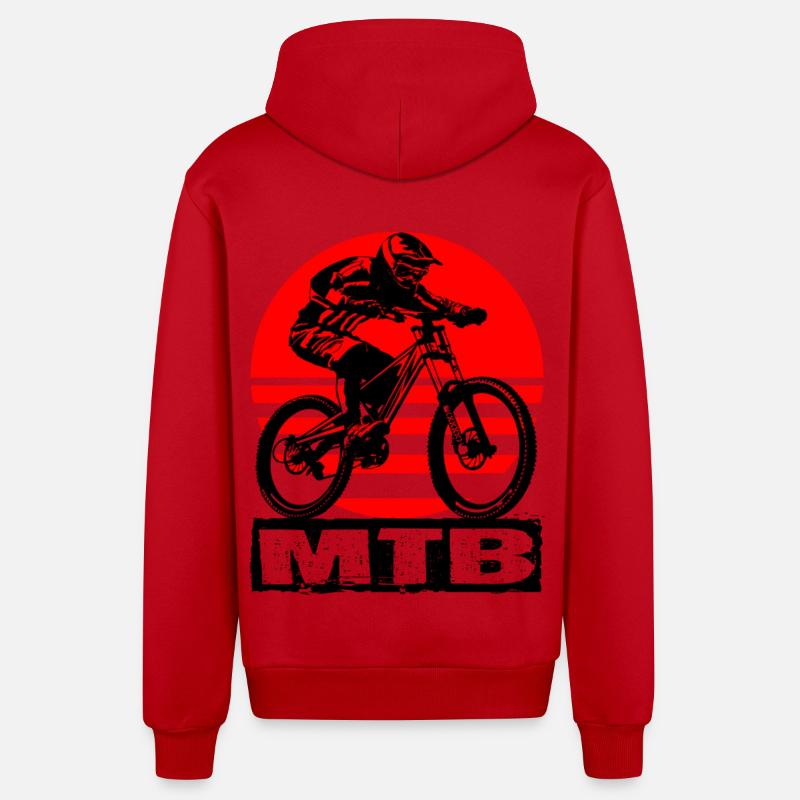 MTB - Veste à capuche bio décontractée fabriquée en UE - rouge