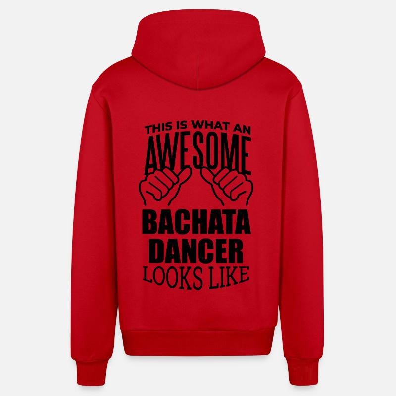 Bachata - Veste à capuche bio décontractée fabriquée en UE - rouge