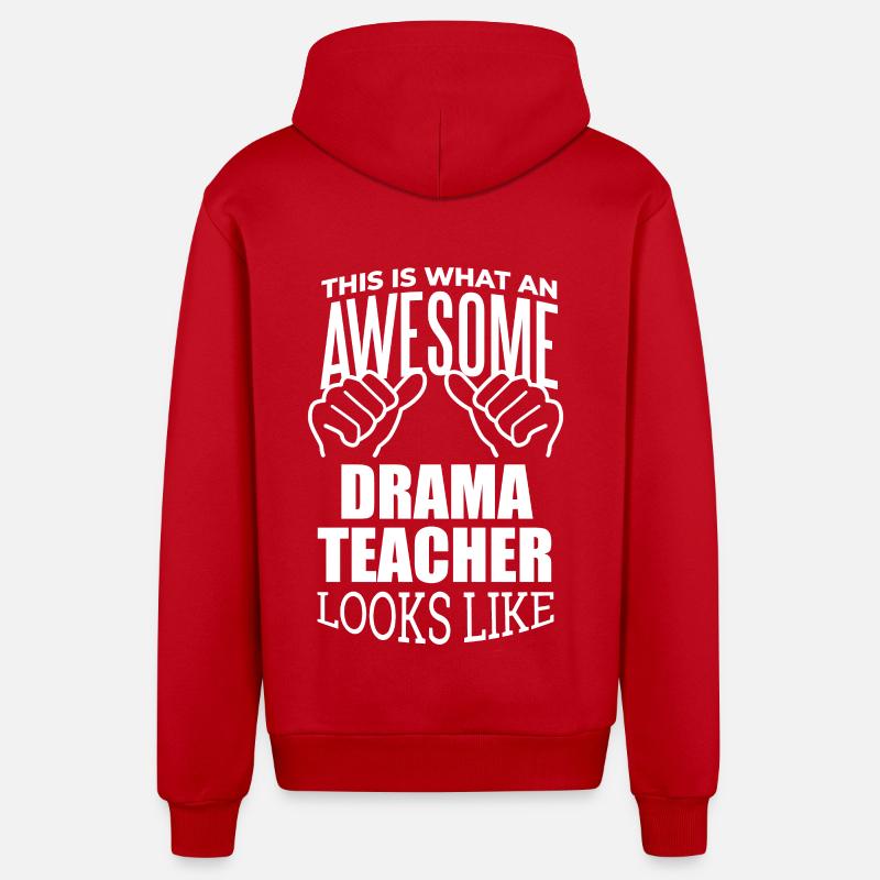 drame - Veste à capuche bio décontractée fabriquée en UE - rouge