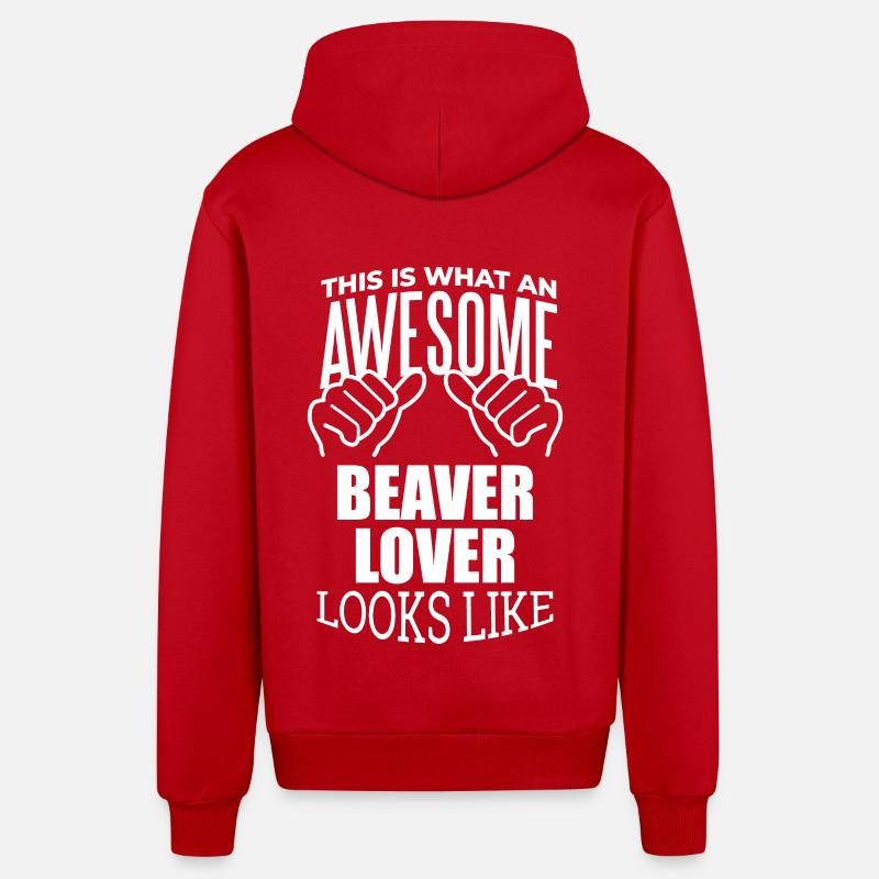 Castor - Veste à capuche bio décontractée fabriquée en UE - rouge