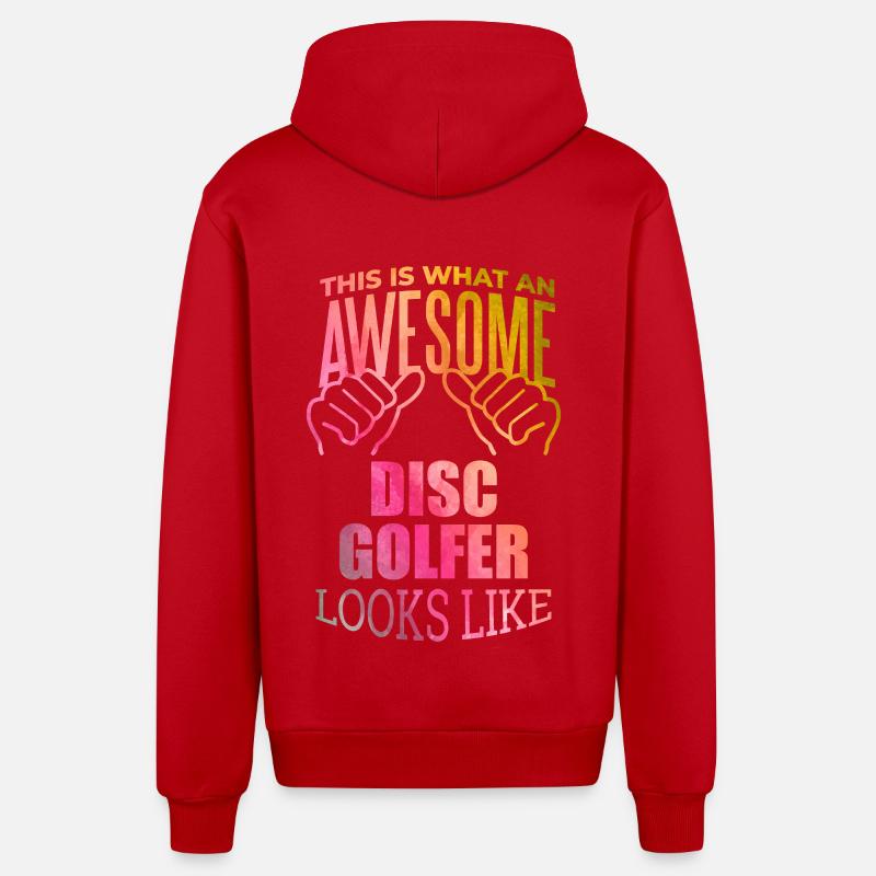 Disc golf - Veste à capuche bio décontractée fabriquée en UE - rouge