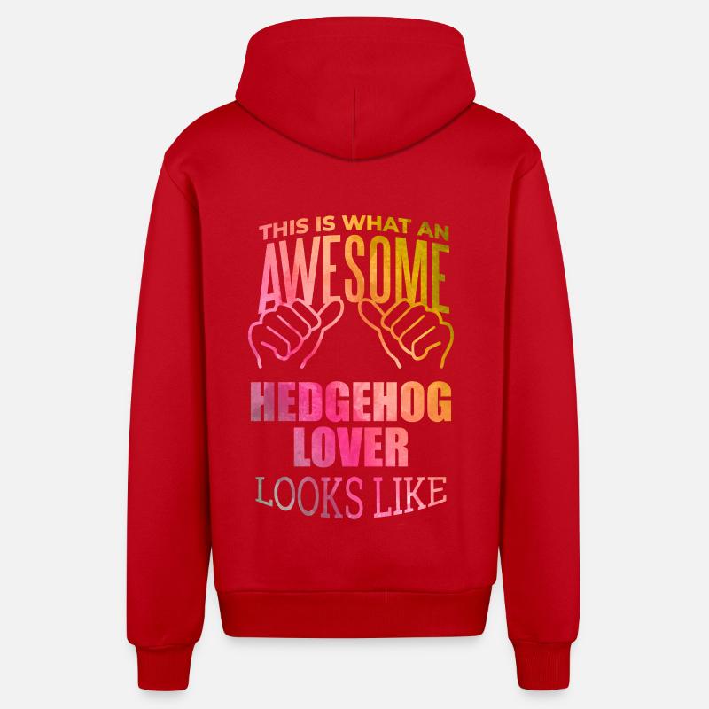 hérisson - Veste à capuche bio décontractée fabriquée en UE - rouge