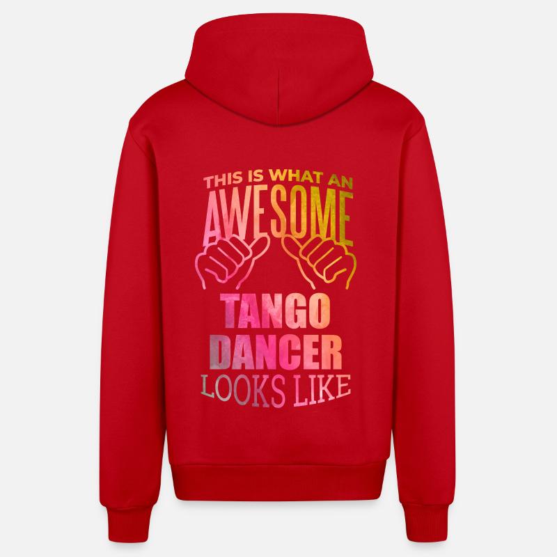 tango - Veste à capuche bio décontractée fabriquée en UE - rouge