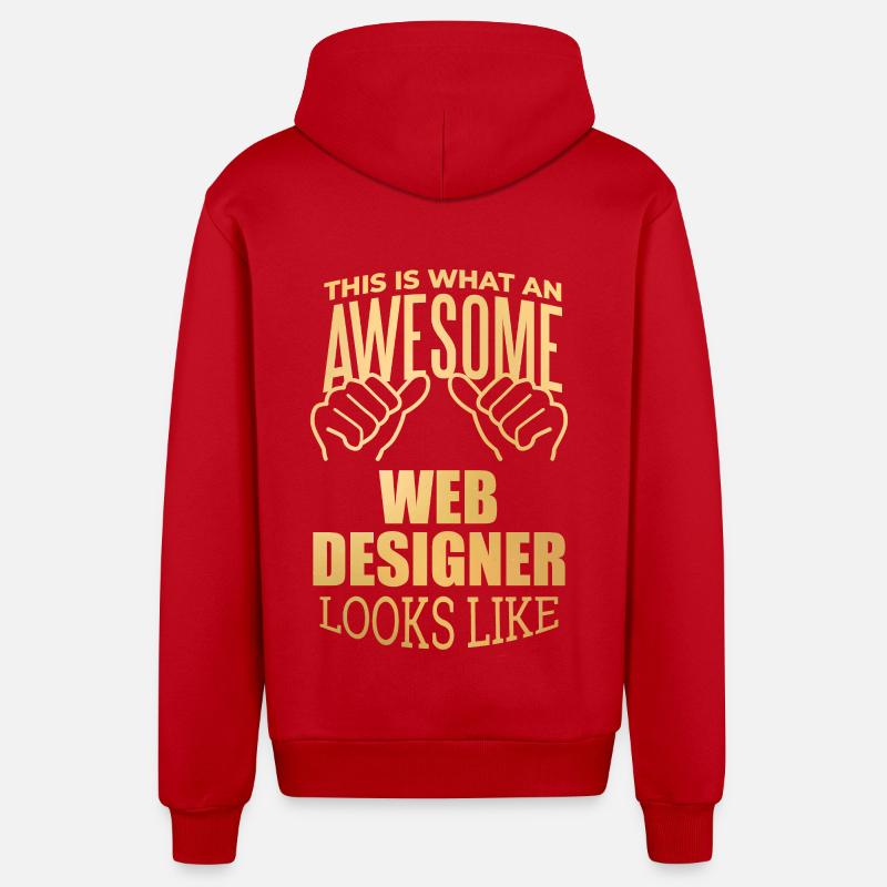 Webdesigner - Organic Relaxed Kapuzenjacke Made in EU - Rot