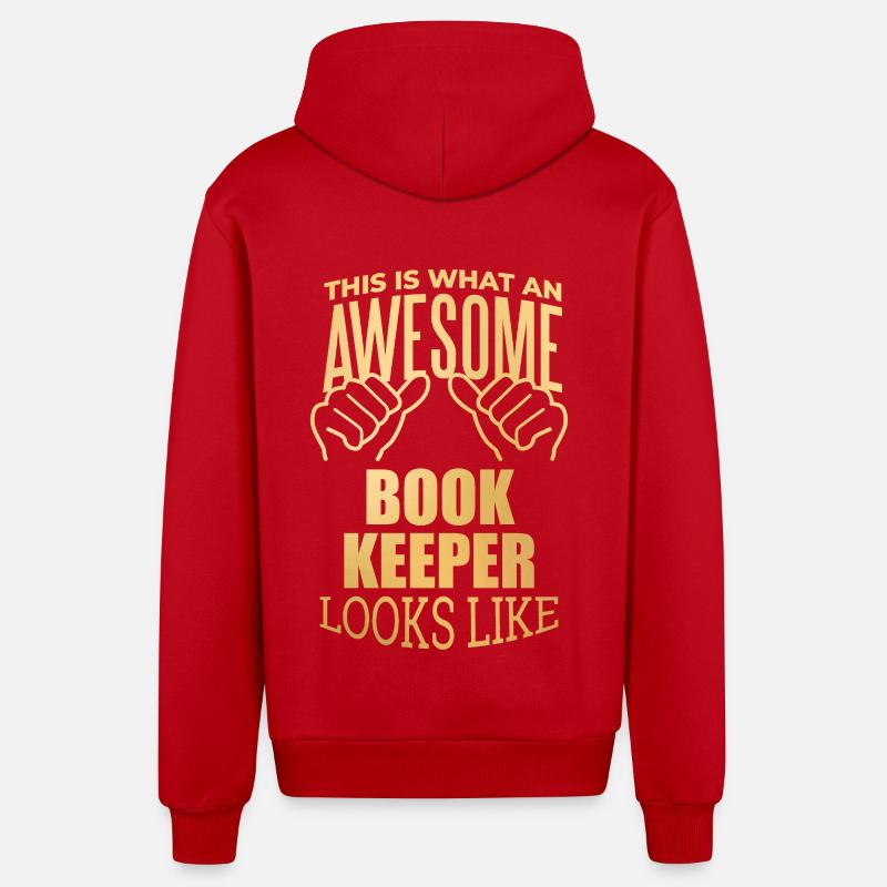 comptable - Veste à capuche bio décontractée fabriquée en UE - rouge