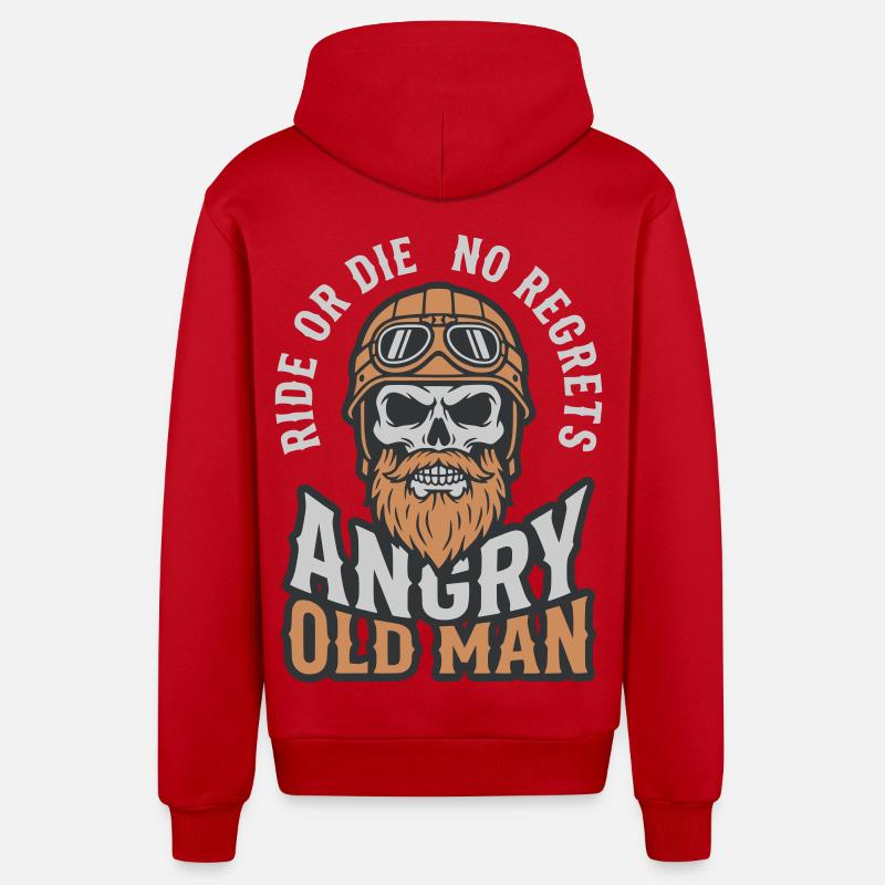 Angry Old Man - Organic Relaxed Kapuzenjacke Made in EU - Rot