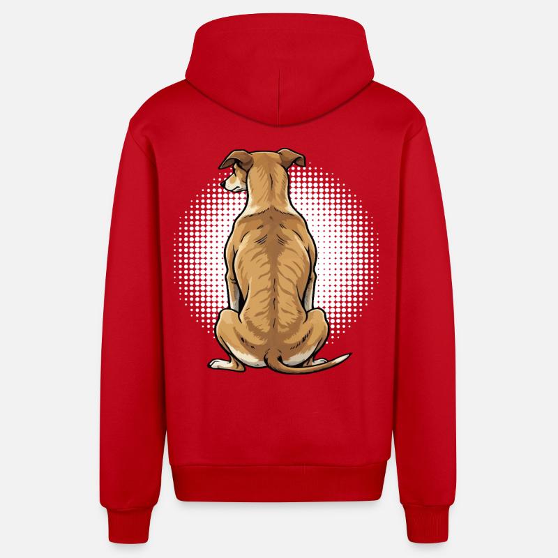 Whippet Greyhound Whippets Greyhound Owner - Organic Relaxed Hooded Jacket Made in EU - red