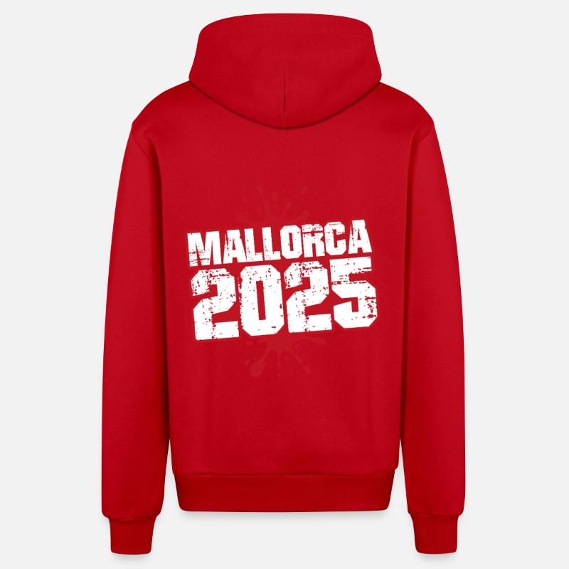 Mallorca 2025 Klecks - Organic Relaxed Kapuzenjacke Made in EU - Rot