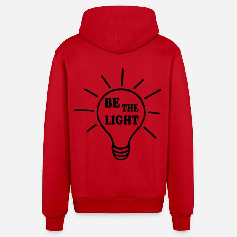 Be the light - Veste à capuche bio décontractée fabriquée en UE - rouge