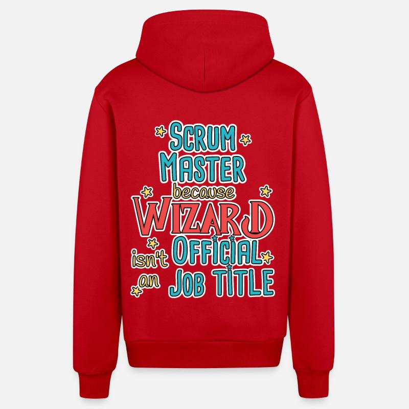 Scrum Master Wizard - Organic Relaxed Kapuzenjacke Made in EU - Rot