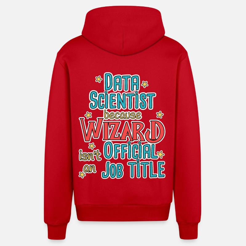 Data Scientist Wizard Data Science - Organic Relaxed Hooded Jacket Made in EU - red