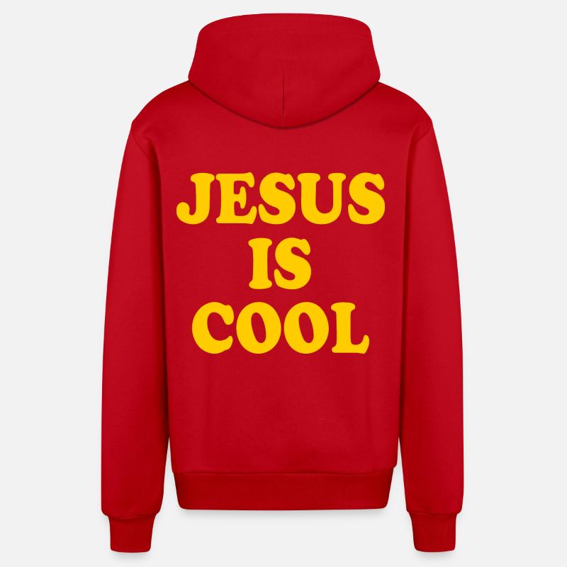 Jesus is cool - Veste à capuche bio décontractée fabriquée en UE - rouge