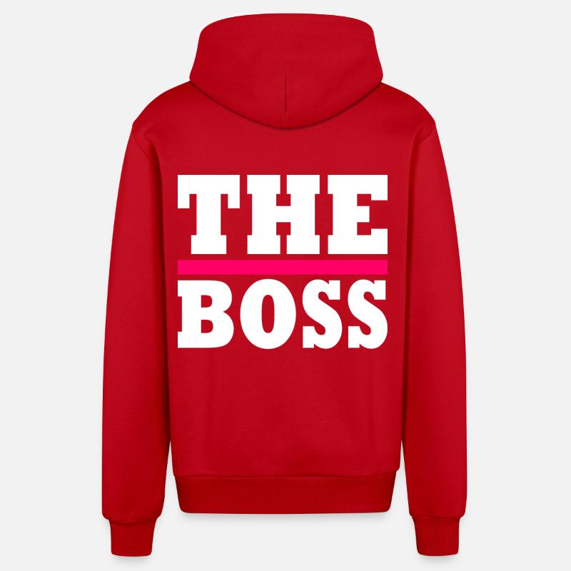 The boss - Veste à capuche bio décontractée fabriquée en UE - rouge