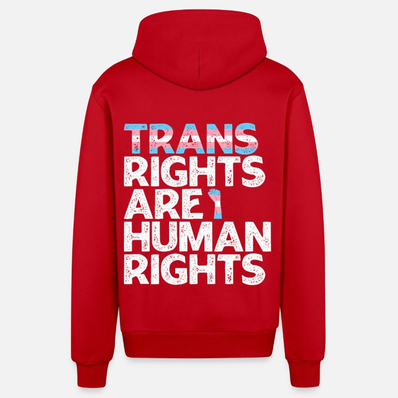 Trans-Rechte sind Menschenrechte - Organic Relaxed Kapuzenjacke Made in EU - Rot