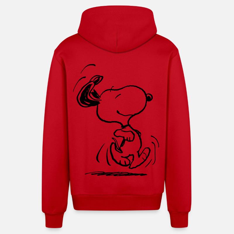 Peanuts Snoopy En Hâte - Veste à capuche bio décontractée fabriquée en UE - rouge