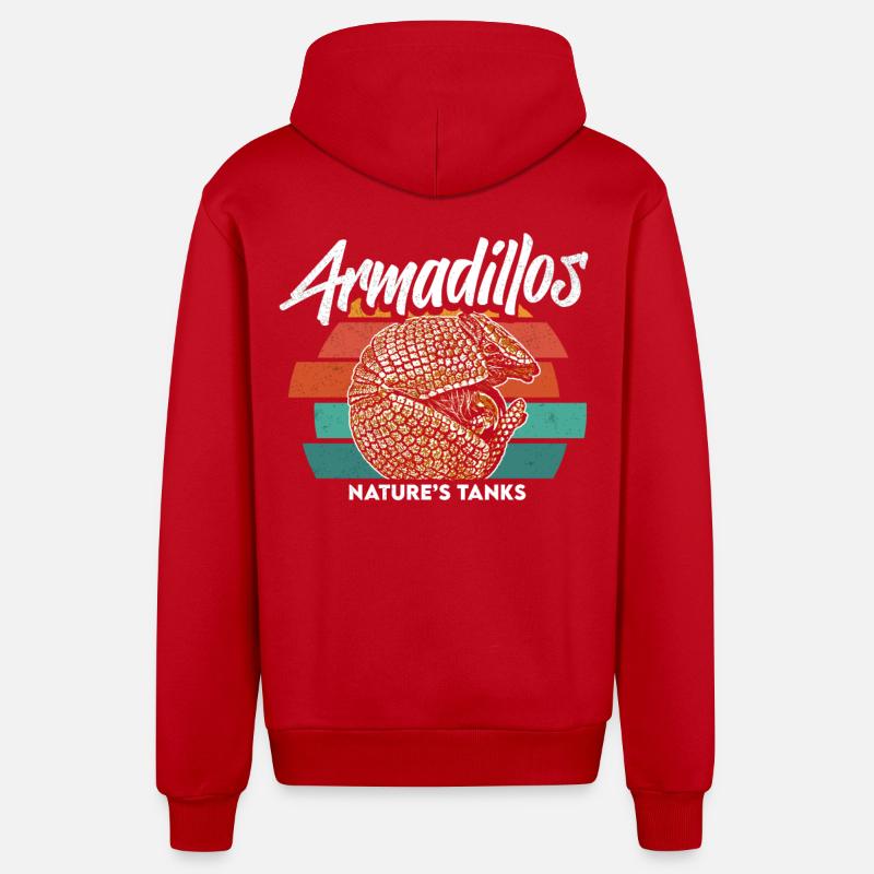 Armadillo - Drôle de dicton - Veste à capuche bio décontractée fabriquée en UE - rouge