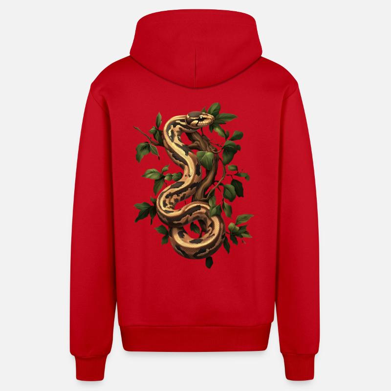 Königspython Schlangen Liebhaber Terrarium Python - Organic Relaxed Kapuzenjacke Made in EU - Rot