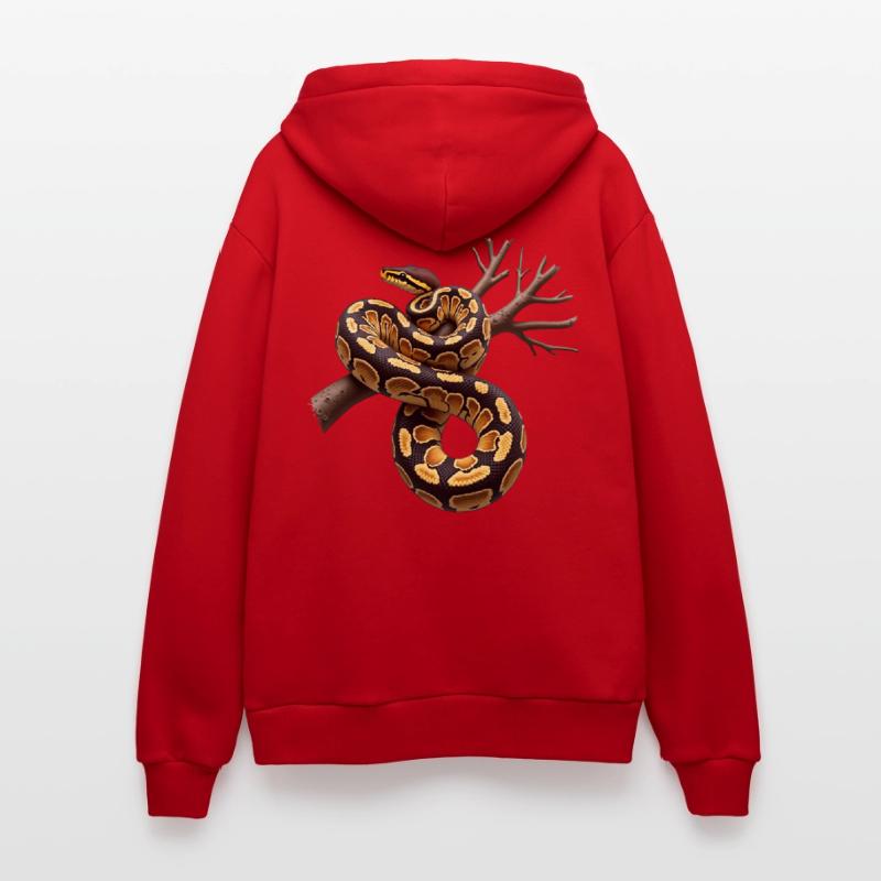 Roi Python Serpents Amoureux Terrarium Python Veste à capuche bio décontractée fabriquée en UE