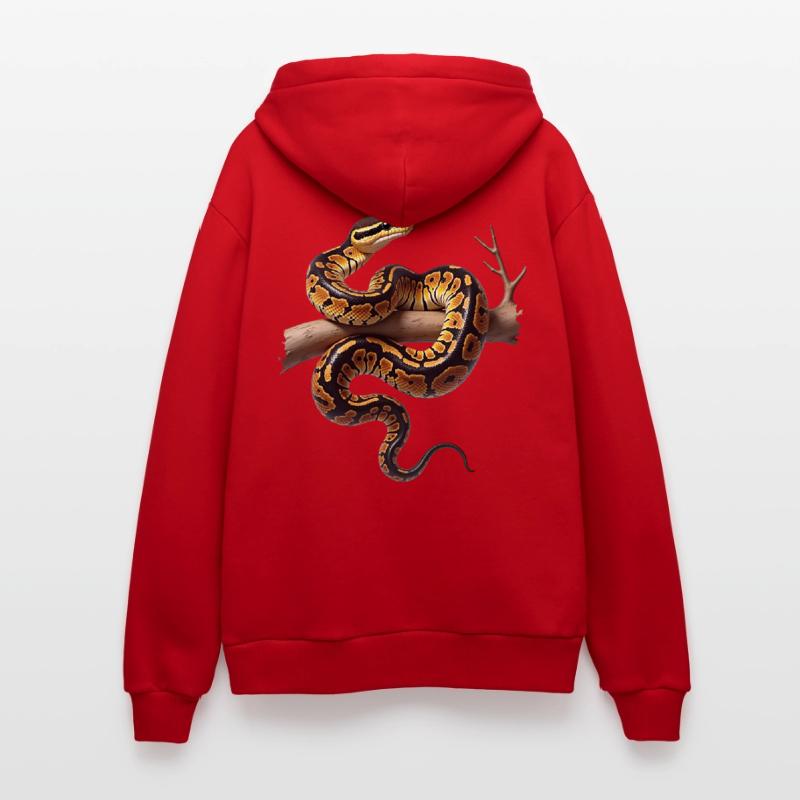 Roi Python Serpents Amoureux Terrarium Python Veste à capuche bio décontractée fabriquée en UE