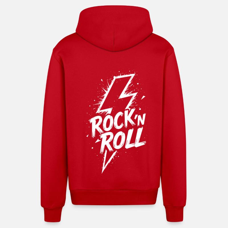 Rock 'n' Roll Blitz - Veste à capuche bio décontractée fabriquée en UE - rouge