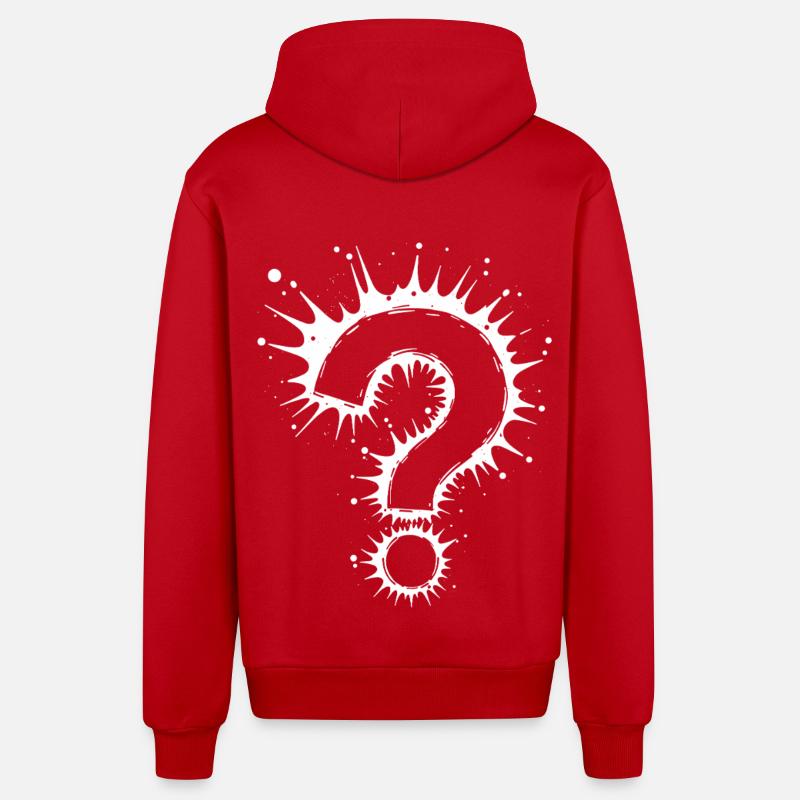 What Question Mark Splash - Organic Relaxed Hooded Jacket Made in EU - red