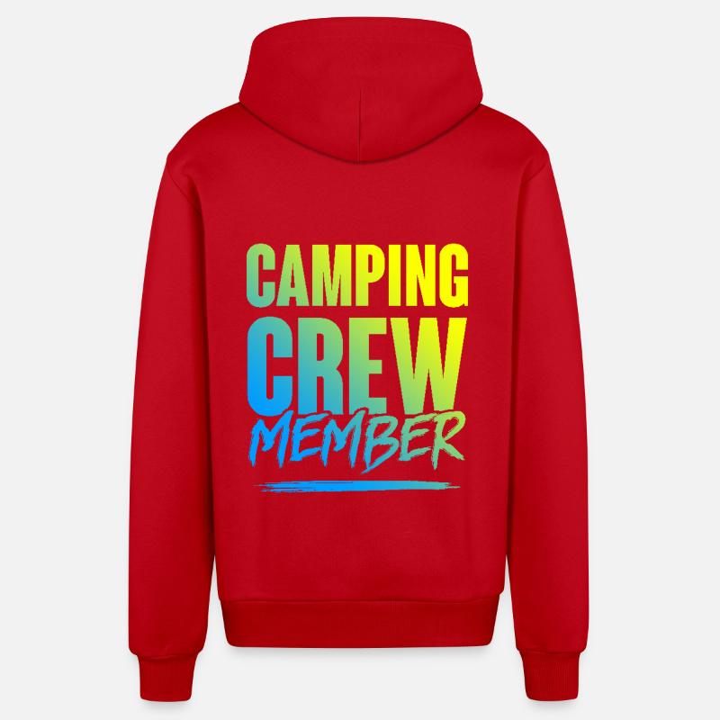 Équipe de camping - Veste à capuche bio décontractée fabriquée en UE - rouge